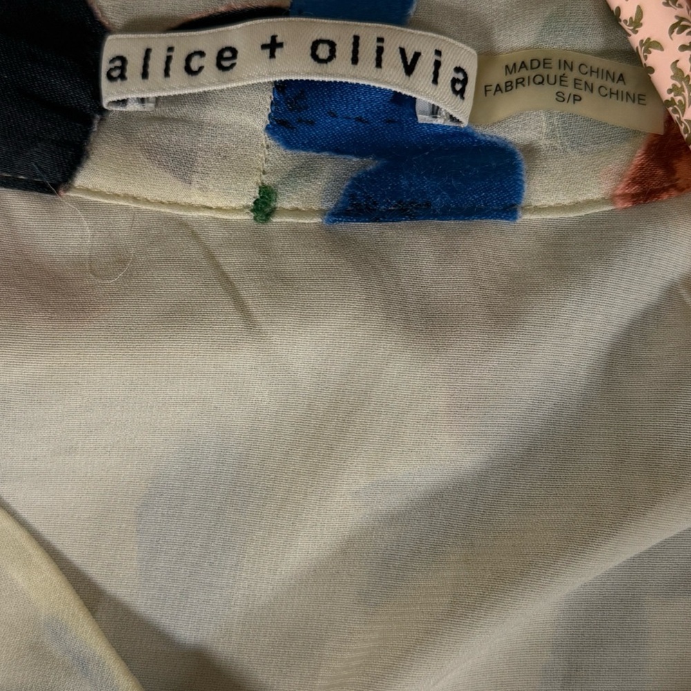 Alice + Olivia Burnout Velvet Floral Sheer Mini Dress | Size Small - Picture 3 of 6